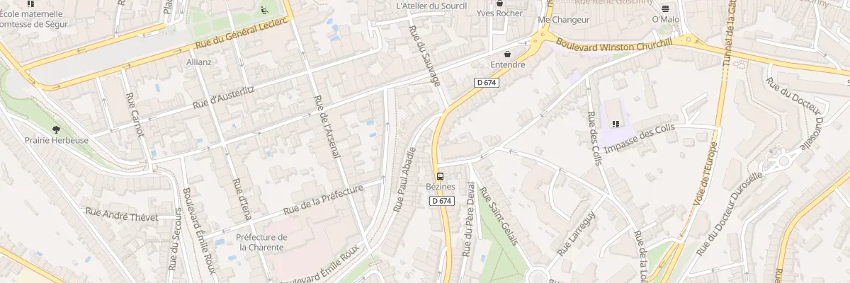 Plan du 3 Rue Paul Abadie à Angoulême