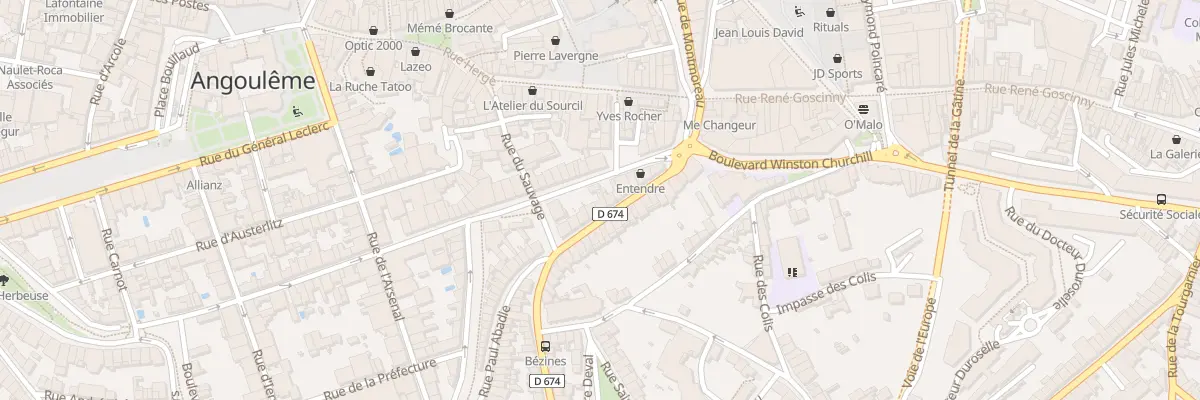 Plan du 25 Rue de Montmoreau à Angoulême