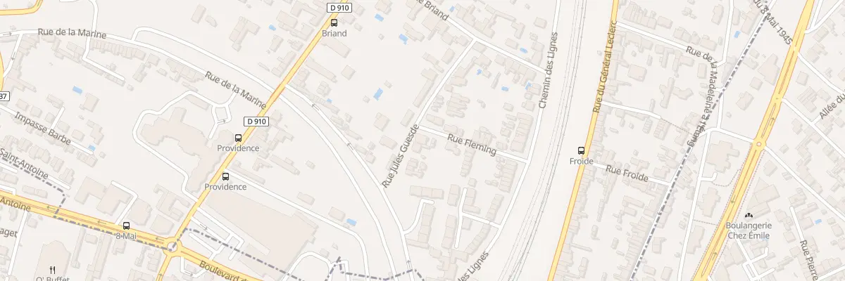Plan du 13 Rue Jules Guesde à Gond-Pontouvre
