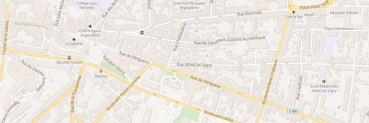 Plan du 12 Rue Alfred de Vigny à Angoulême