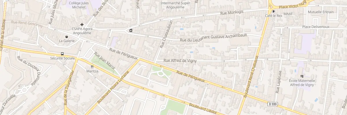 Plan du 14 Rue Alfred de Vigny à Angoulême