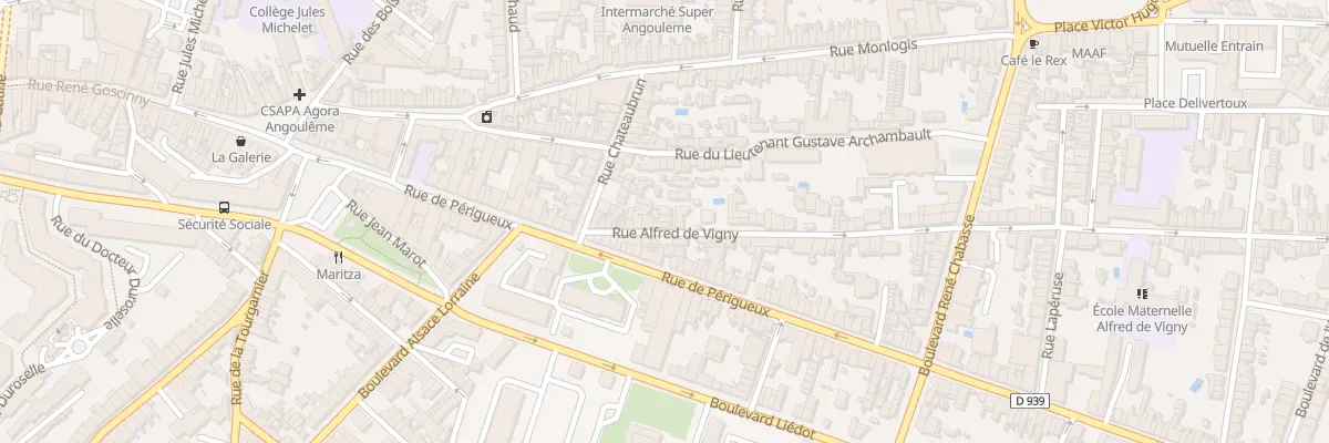 Plan du 20 Rue Alfred de Vigny à Angoulême