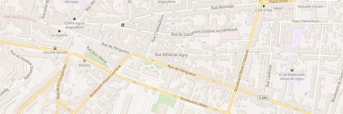 Plan du 19 Rue Alfred de Vigny à Angoulême