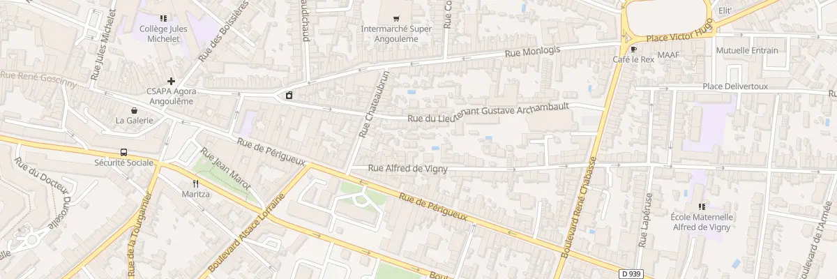 Plan du 34 Rue Alfred de Vigny à Angoulême