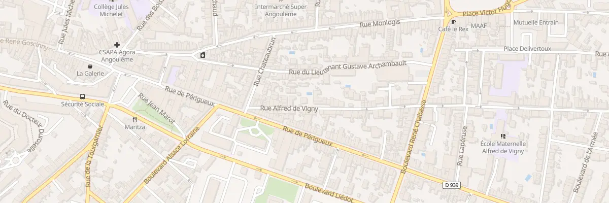 Plan du 58 Rue Alfred de Vigny à Angoulême