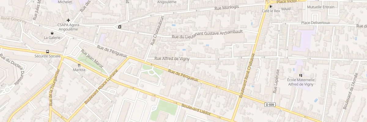 Plan du 25 Rue Alfred de Vigny à Angoulême