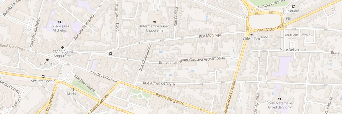 Plan du 22T Rue du Lt Gustave Archambault à Angoulême