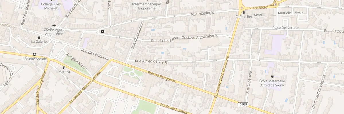 Plan du 68 Rue Alfred de Vigny à Angoulême
