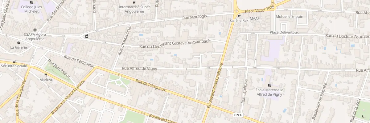 Plan du 84 Rue Alfred de Vigny à Angoulême