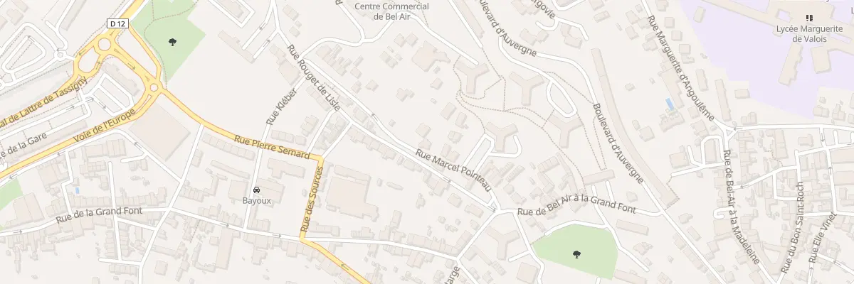 Plan du 25 Rue Marcel Pointeau à Angoulême