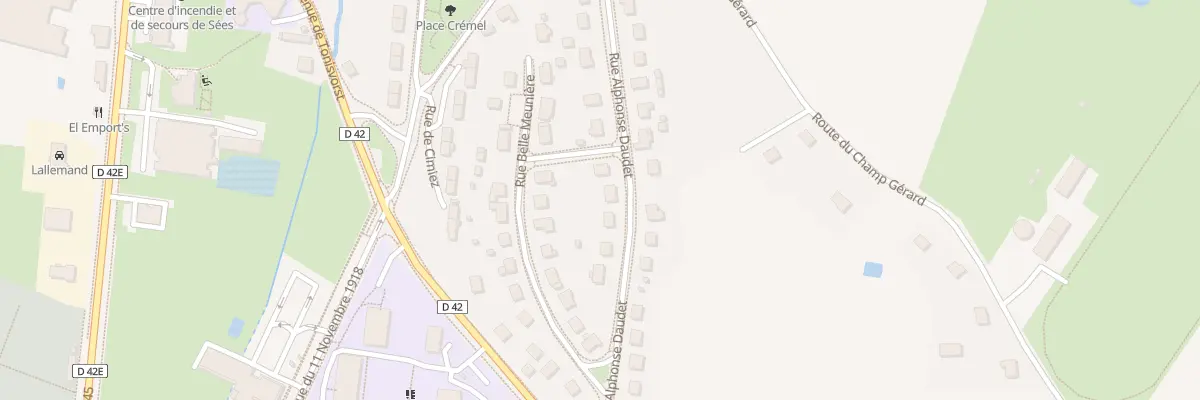 Plan du 12 Rue Alphonse Daudet à Sées