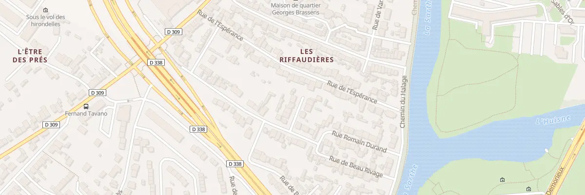 Plan du 9 Rue des Vergnes au Mans