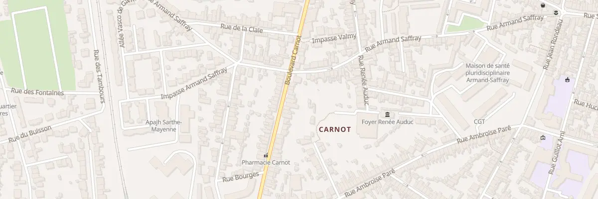 Plan du 206 Bd Carnot au Mans