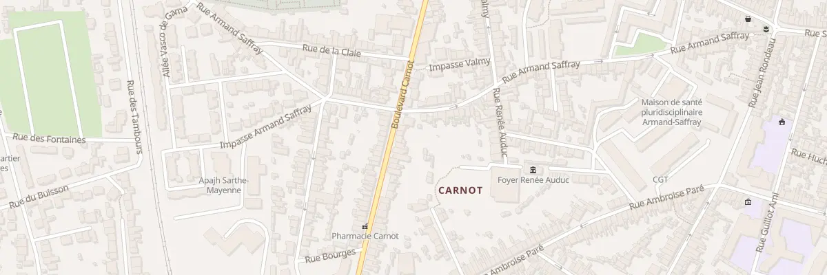 Plan du 210 Bd Carnot au Mans