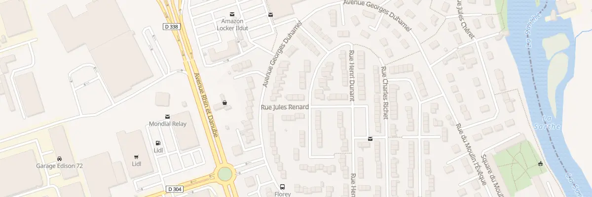 Plan du 12 Rue Jules Renard au Mans