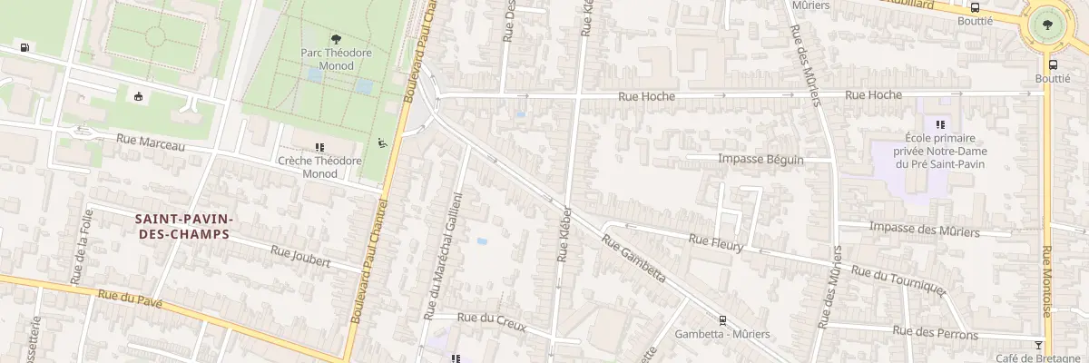 Plan du 200 Rue Gambetta au Mans