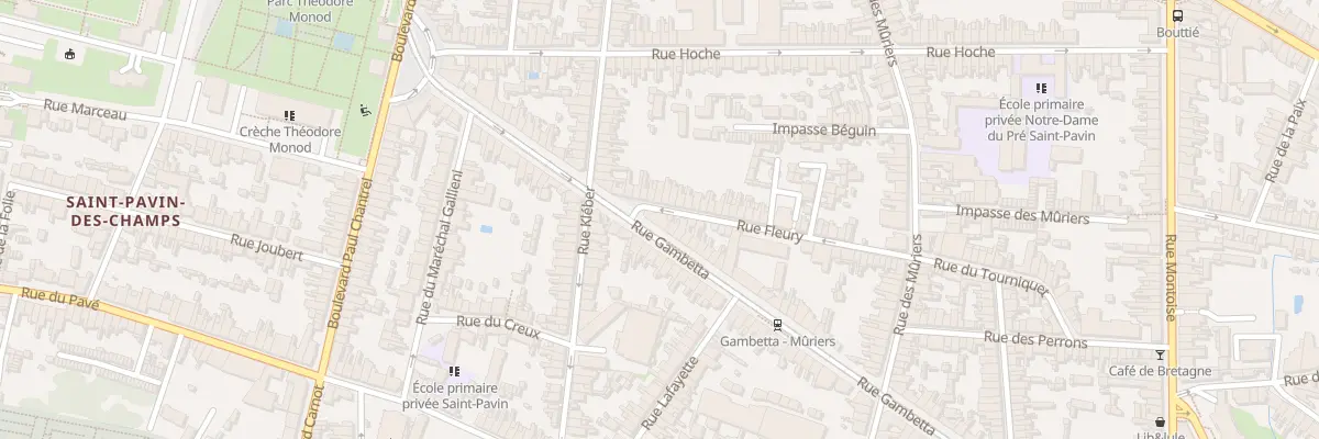 Plan du 190 Rue Gambetta au Mans
