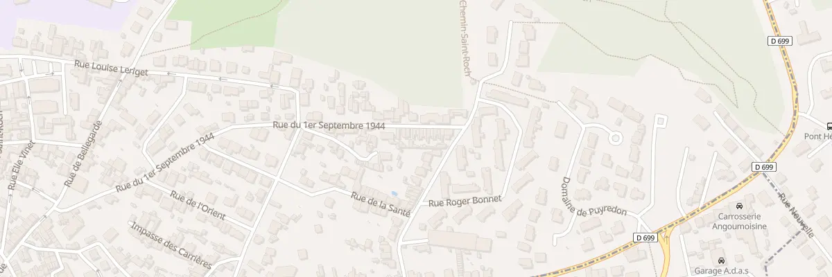 Plan du 20 Rue du 1er Septembre 1944 à Angoulême