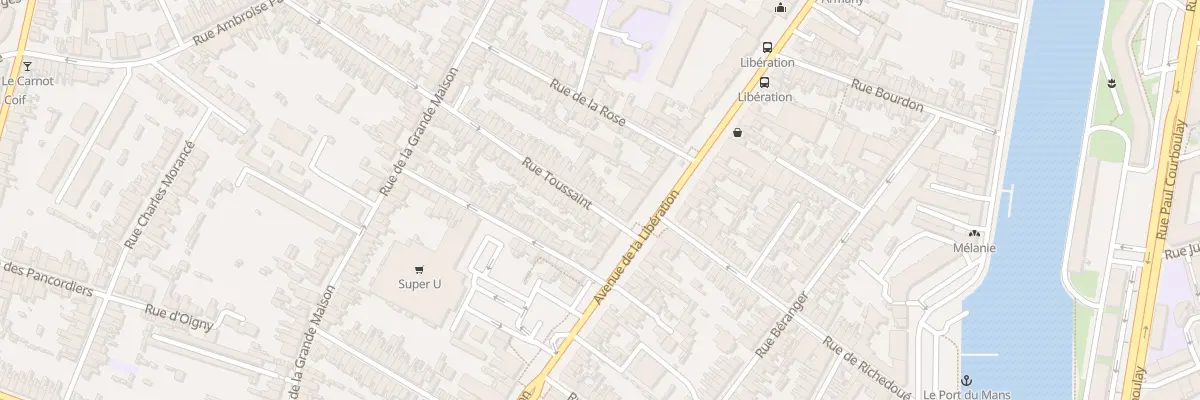 Plan du 10 Rue Toussaint au Mans