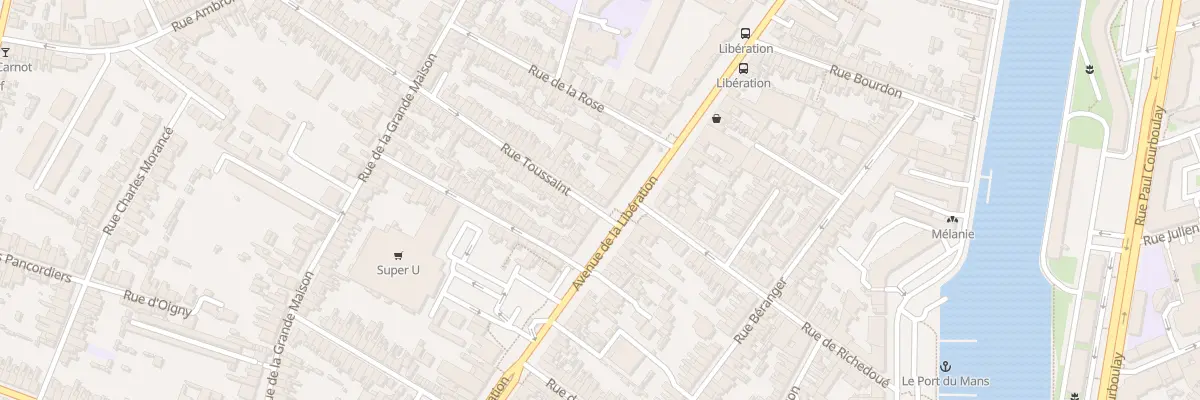 Plan du 2 Rue Toussaint au Mans