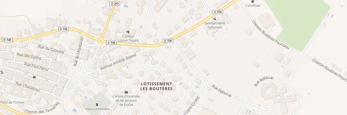 Plan du 2 Rte de Sainte Foy la Grande à Duras