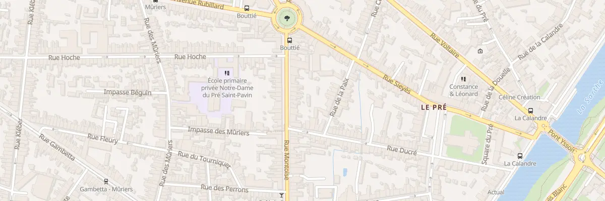 Plan du 70 Rue Montoise au Mans