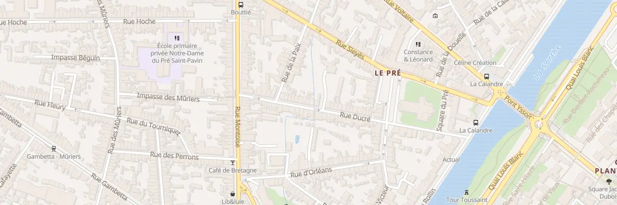 Plan du 36 Rue Ducré au Mans