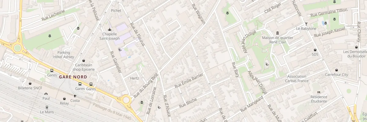 Plan du 91 Rue du Bourg Belé au Mans
