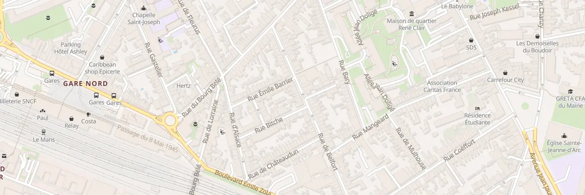 Plan du 22 Rue de Belfort au Mans