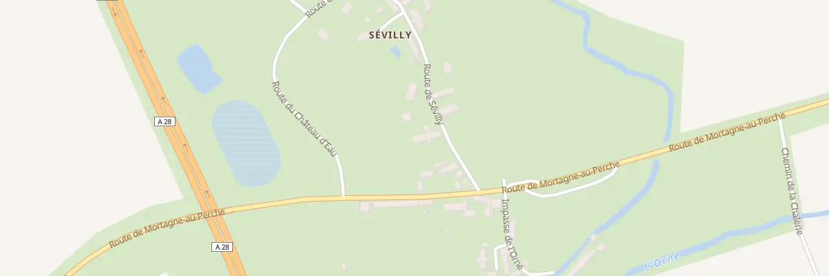 Plan du 93 Rte de Sévilly à Sées