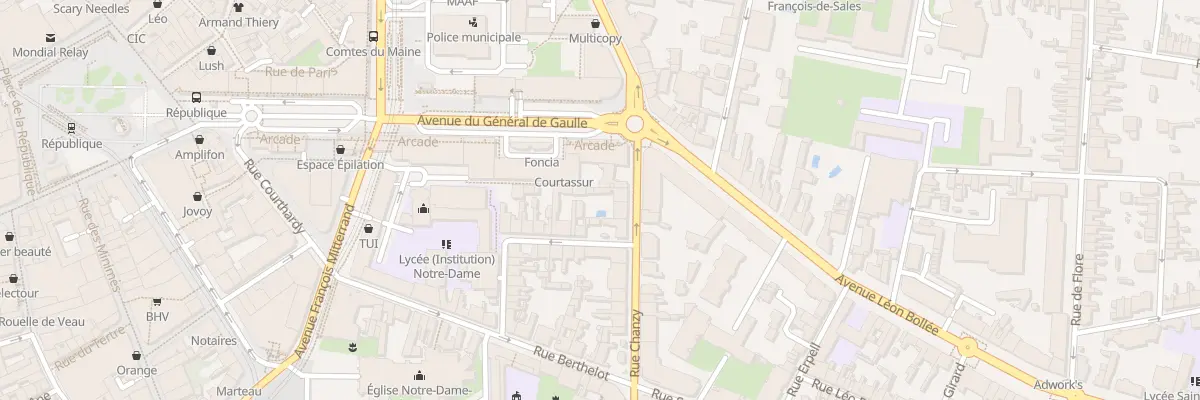 Plan du 8 Rue Chanzy au Mans