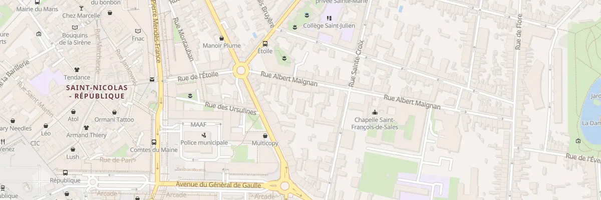 Plan du 16 Rue Albert Maignan au Mans