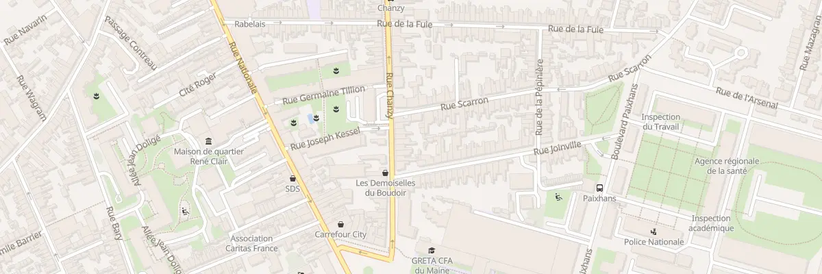 Plan du 91 Rue Chanzy au Mans