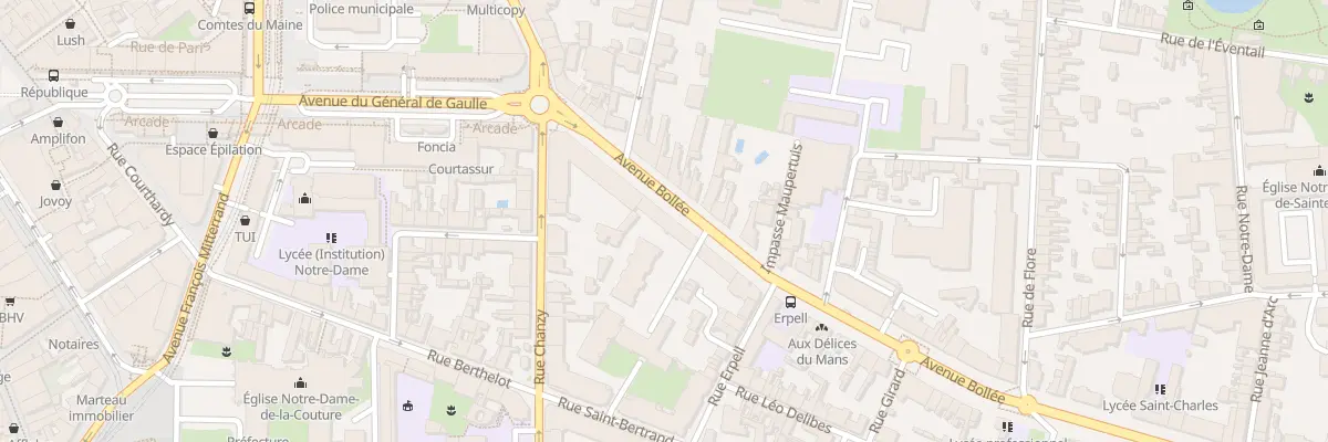 Plan du 8 Av Bollée au Mans