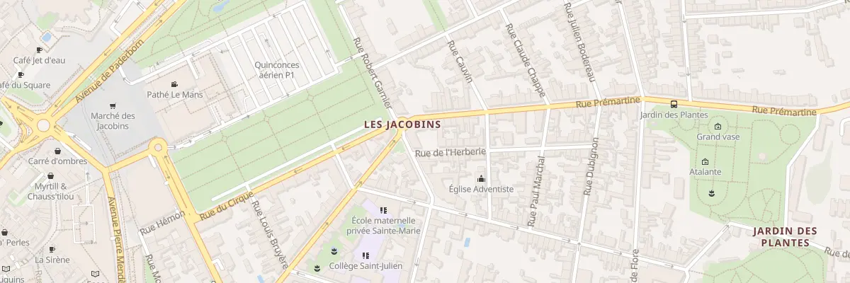 Plan du 2 Rue Prémartine au Mans