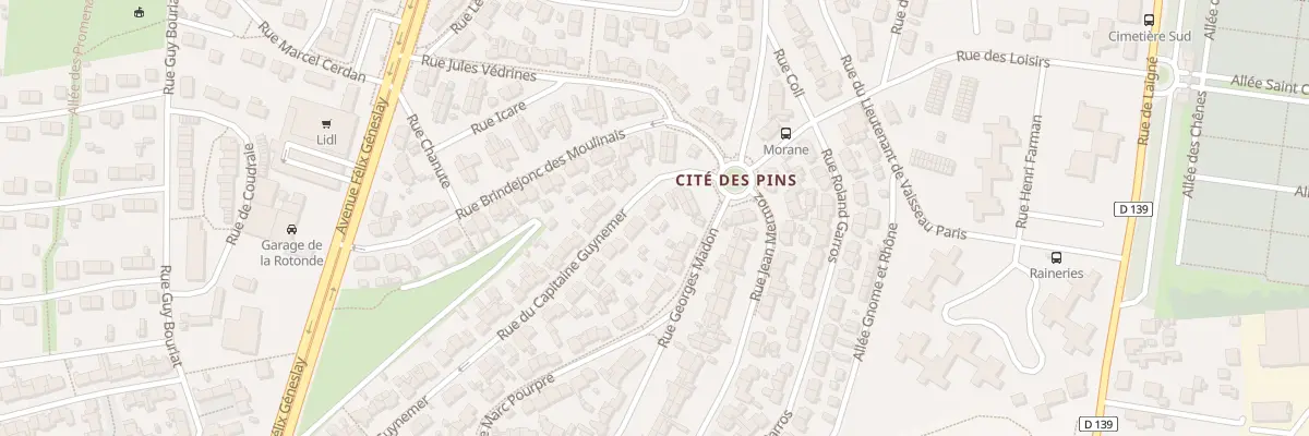Plan du 7 Rue du Capitaine Guynemer au Mans