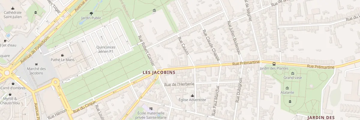 Plan du 9 Rue Prémartine au Mans
