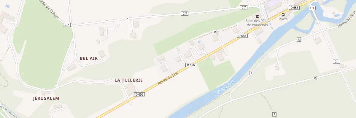 Plan du 334 Rte de Sos à Poudenas