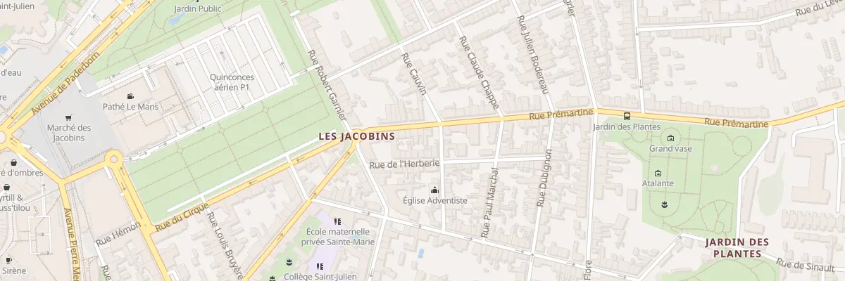 Plan du 6 Rue Prémartine au Mans