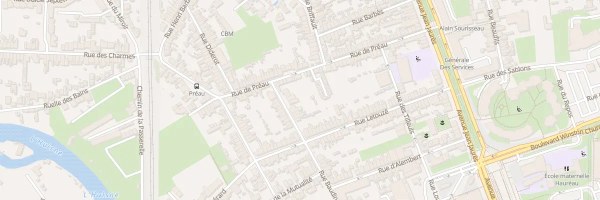 Plan du 9 Rue Baudin au Mans