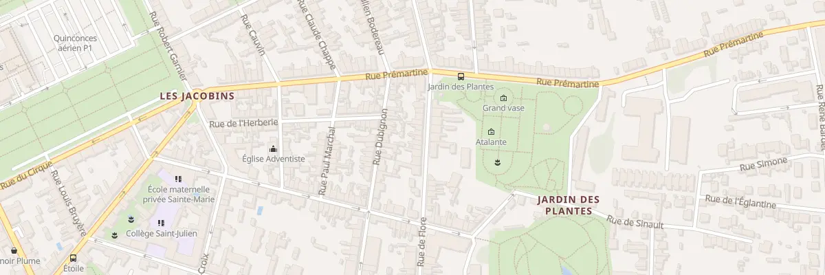 Plan du 14 Rue de Flore au Mans