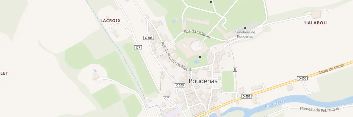 Plan du 5057 Rue de la Croix de Massé à Poudenas