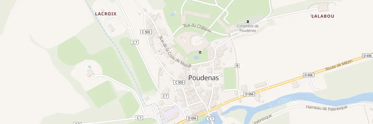 Plan du 13 Rue de la Croix de Massé à Poudenas