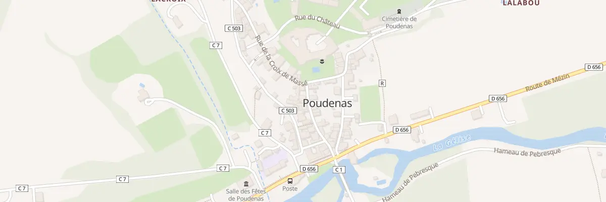 Plan du 9 Rue du Centre à Poudenas