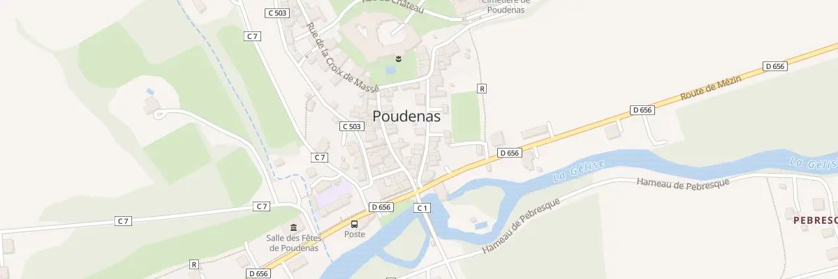 Plan du 9 Rue de l’Église à Poudenas