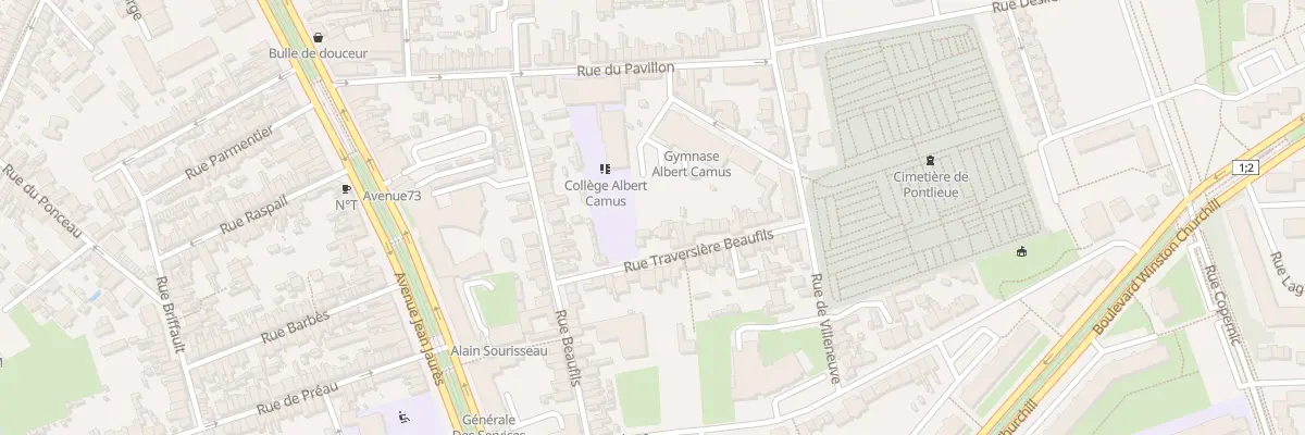 Plan du 7 Rue Traversiere Beaufils au Mans