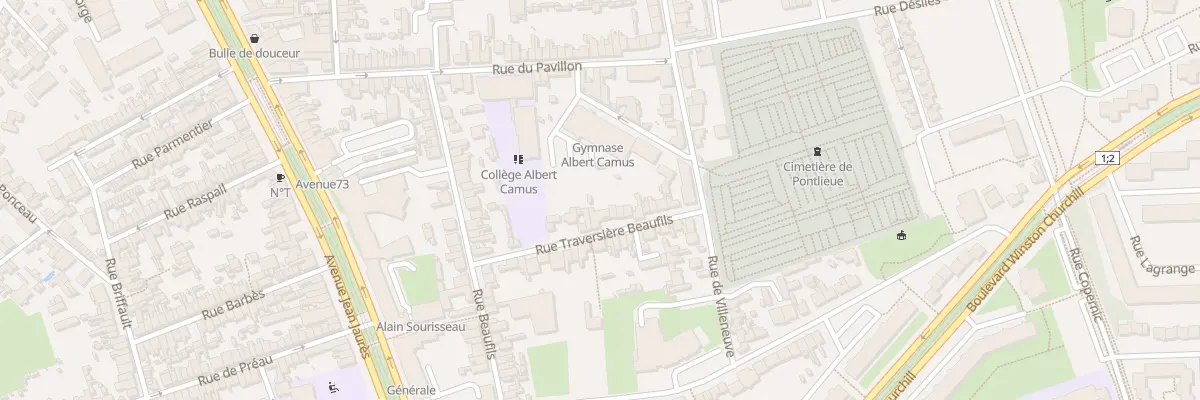 Plan du 15 Rue Traversiere Beaufils au Mans