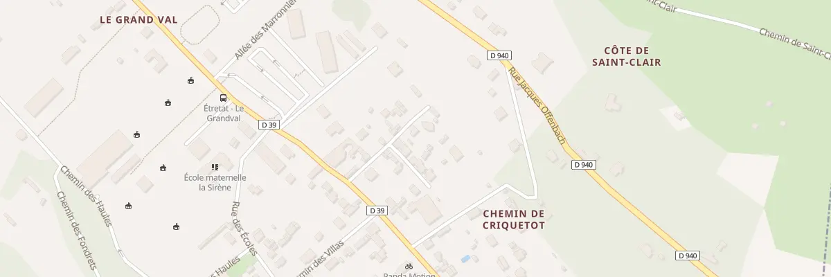 Plan du 33J Rue Guy de Maupassant à Étretat