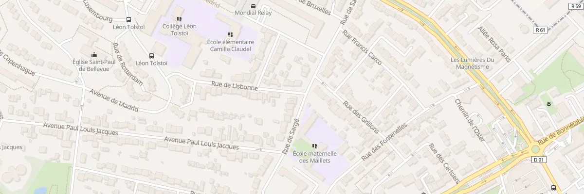 Plan du 1 Rue de Lisbonne au Mans