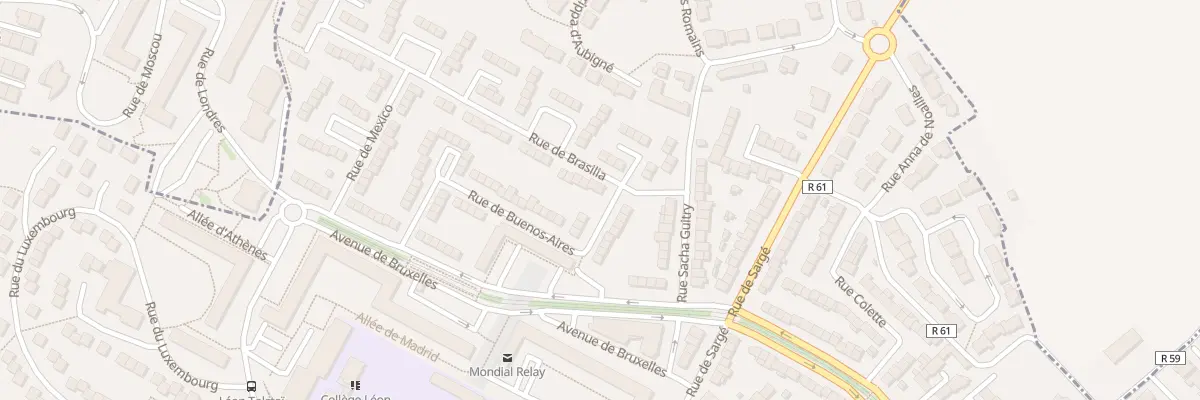 Plan du 1 Rue de Brasilia au Mans